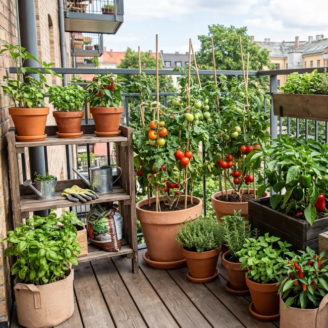 Огород на балконе 2026: собираем корзину овощей с 1 квадратного метра