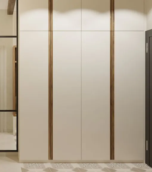 Шкаф с фасадами в цвет стен, без ручек