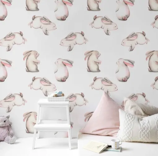 Тиффолино, обои с кроликами для детской комнаты Тиффолино, обои с кроликами для детской комнаты