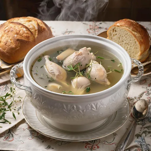 В отличие от обычного бульона в костном нет мяса