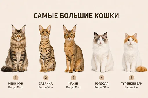 Самые большие породы домашних кошек в мире Самые большие породы домашних кошек в мире