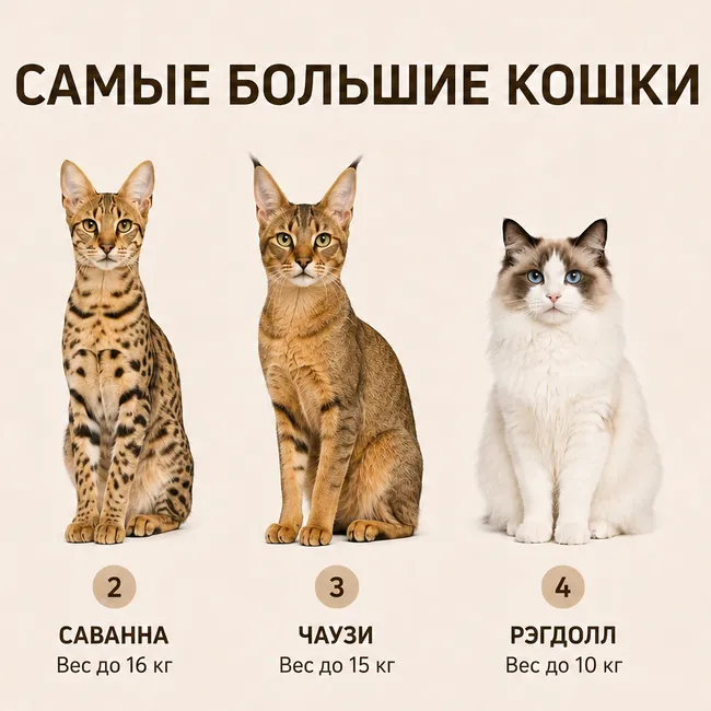Самые большие породы домашних кошек в мире