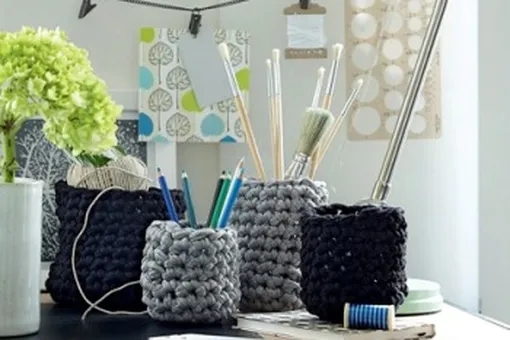 Корзины из трикотажной пряжи Корзины из трикотажной пряжи