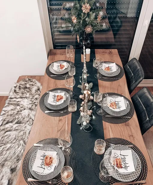 Декор праздничного стола на Новый год 2026