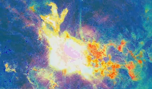 Снимок солнечной вспышки крупным планом