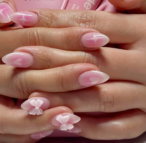 Желейный маникюр с 3D эффектом Маникюр на 8 марта 2026 года