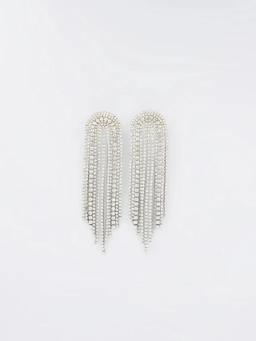 Длинные серьги со стразами