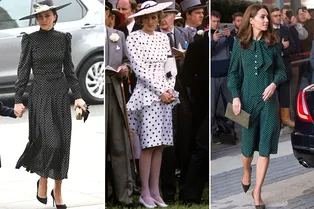 Как и с чем носить платье в горошек? Вдохновляемся образами Кейт Миддлтон и принцессы Дианы