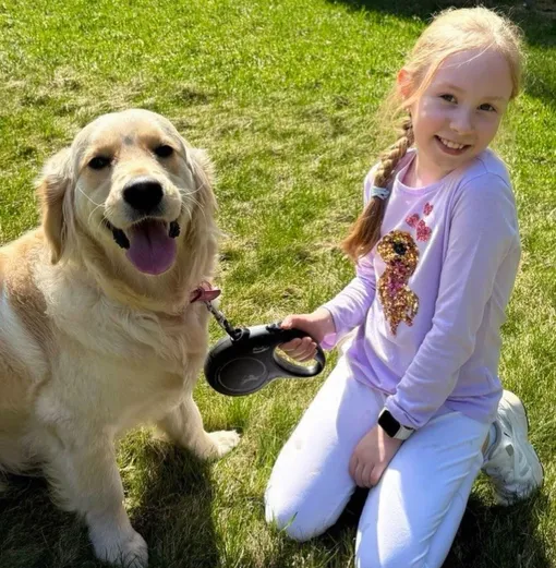 Вероника Николаева с золотистым ретривером Гердой