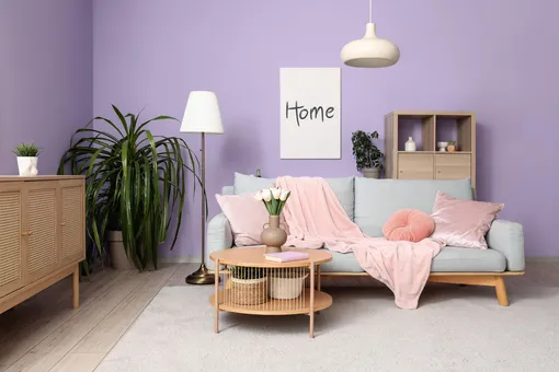 фиолетовый в интерьере