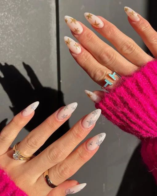 маникюр с блестками идеи