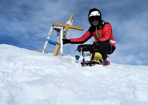 Лука Синигалья на Хан-Тенгри четыре года назад, когда он познакомился с Натальей