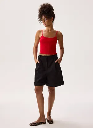 Шорты бермуды черного цвета из хлопка Шорты бермуды черного цвета из хлопка