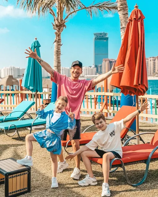 Сергей Лазарев, Никита и Аня на отдыхе