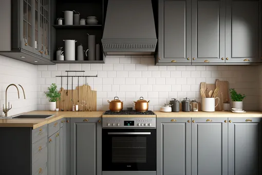 Игра с текстурами и деревянные детали: 7 способов сделать серую кухню светлей и уютней Игра с текстурами и деревянные детали: 7 способов сделать серую кухню светлей и уютней