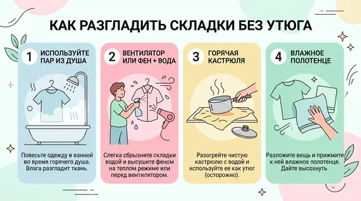 как разгладить одежду без утюга фото как разгладить одежду без утюга фото