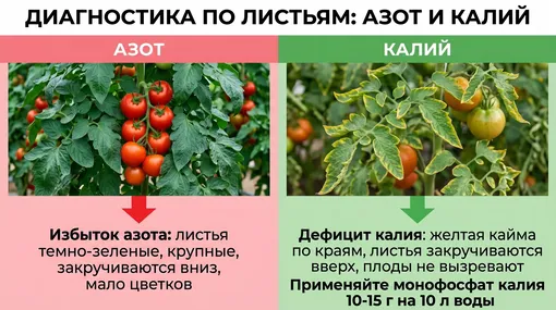 Перекорм азотом и нехватка калия: как узнать по листьям и что делать