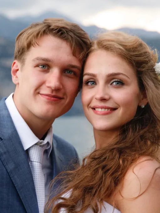 Анатолий Руденко и Елена Дудина в день свадьбы 9 августа 2011 года