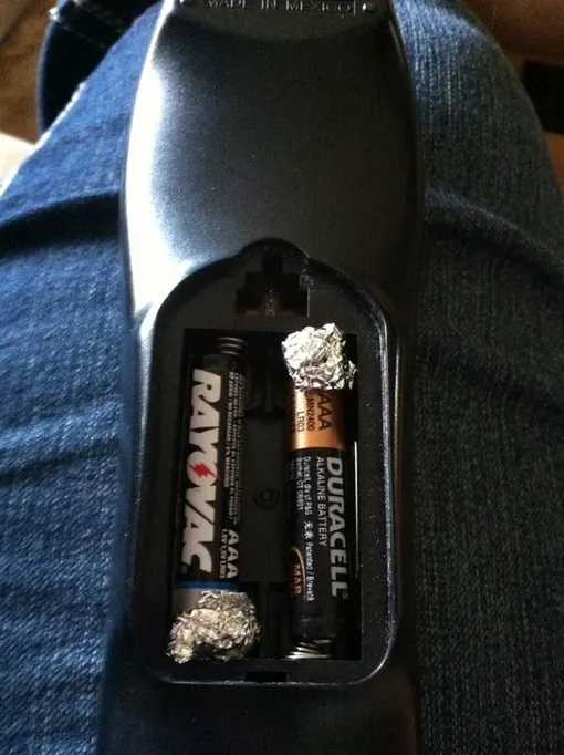 фольга вместо батареек фольга вместо батареек