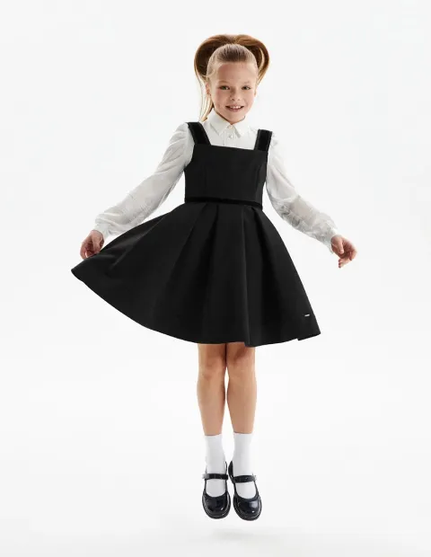 Сарафан с бархатом из костюмной ткани, Silverspoon