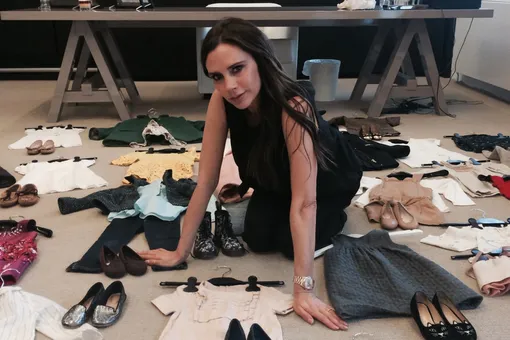 Гардеробная Виктории Бекхэм продумана так, чтобы не было визуального беспорядка