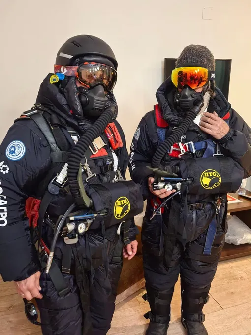 Фёдор Конюхов и Иван Меняйло перед полётом