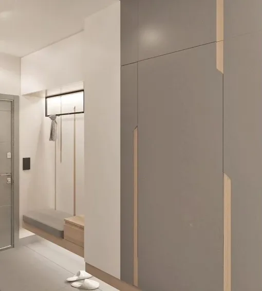 Подсвеченная ниша добавляет глубину и превращает прихожую в полноценную интерьерную зону Подсвеченная ниша добавляет глубину и превращает прихожую в полноценную интерьерную зону