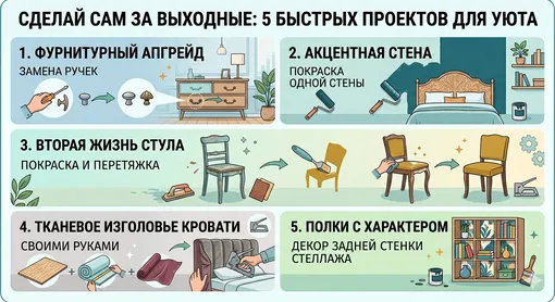 Инфографика, как сделать квартиру уютнее за выходные фото Инфографика, как сделать квартиру уютнее за выходные фото