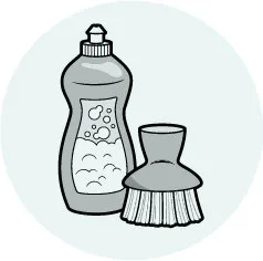 бутылочка и щетка бутылочка и щетка