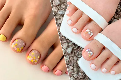 Радуга, звёзды и ромашки: 10 романтичных идей для педикюра в августе
