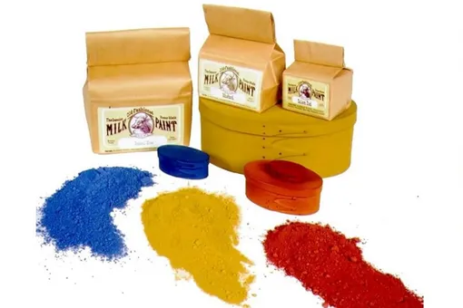 Молочная краска продается в разных цветах Молочная краска продается в разных цветах