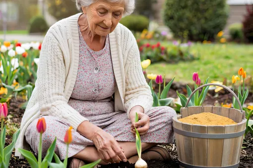 Соседи каждую весну восхищались тюльпанами моей бабушки, а всё, потому что в октябре она сыпала в лунку это Соседи каждую весну восхищались тюльпанами моей бабушки, а всё, потому что в октябре она сыпала в лунку это