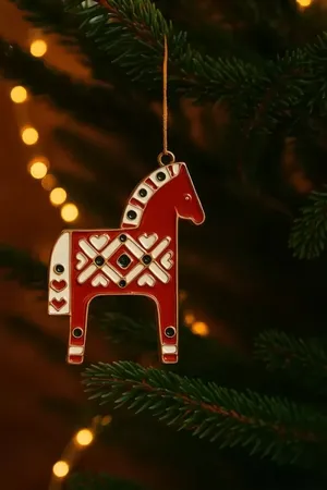 Елочная игрушка Красный Конь символ 2026 года, Oozor