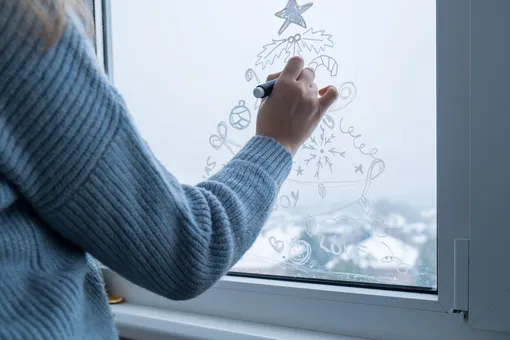 как украсить окна к новому году как украсить окна к новому году