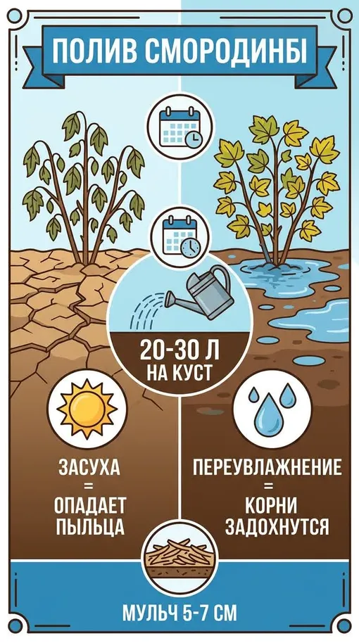 Неправильный полив смородины