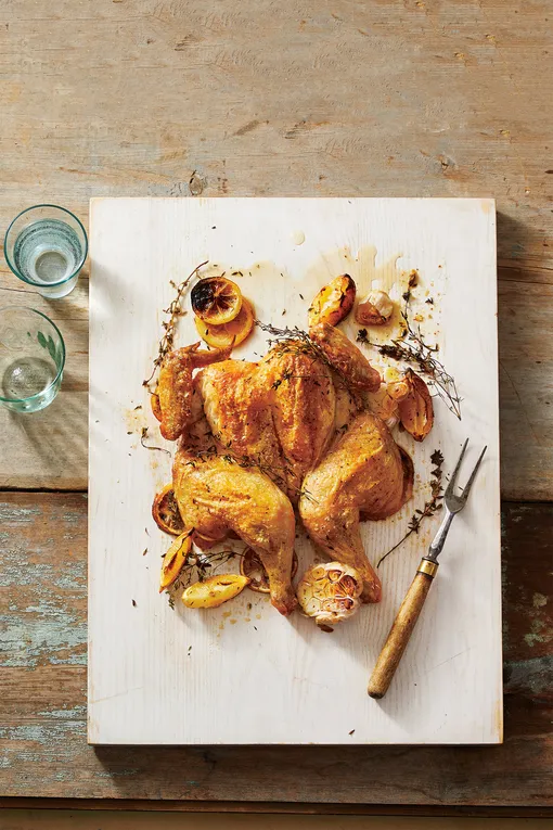 Запечённая курица с лимоном и тимьяном