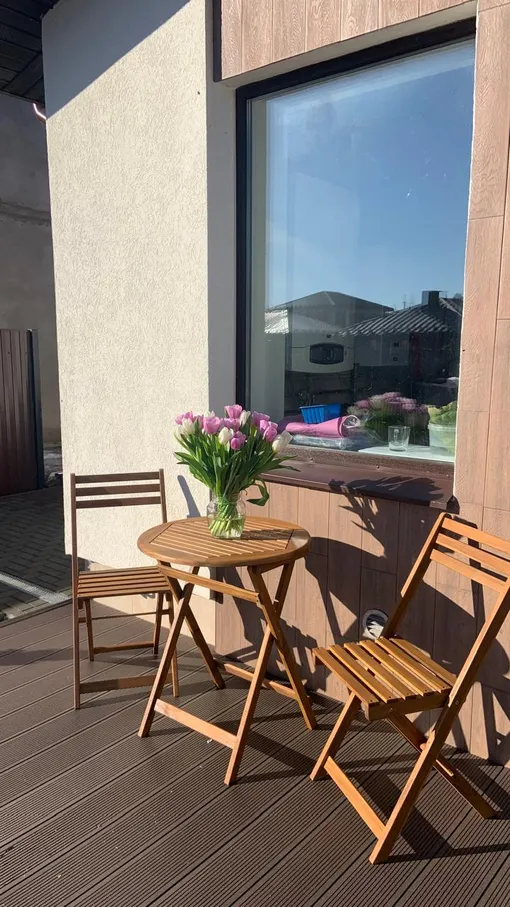 Деревянная мебель на террасе из ДПК Деревянная мебель на террасе из ДПК