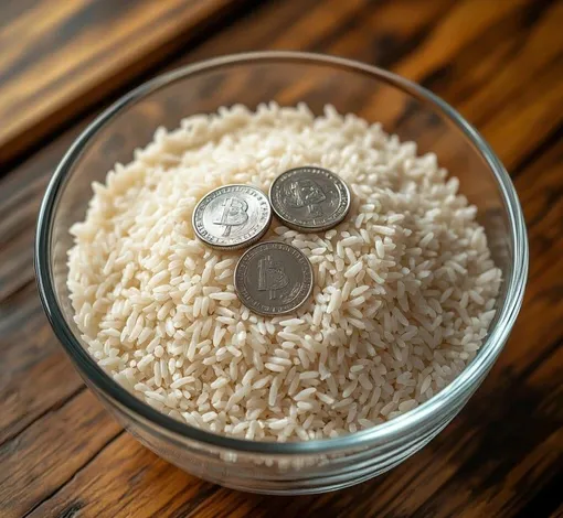 Поставьте миску с рисом на кухню