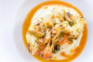 Рецепт цветной капусты, с рагу из томатов и оливками Рецепт цветной капусты, с рагу из томатов и оливками