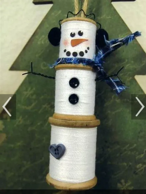 Снеговики из катушек для ниток Снеговики из катушек для ниток