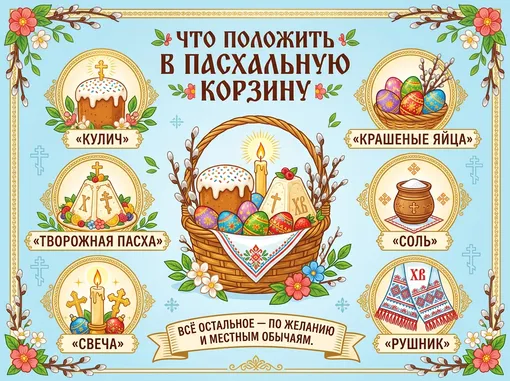 что положить в пасхальную корзину