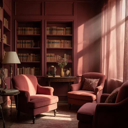 Мягкие оттенки граната создают уют