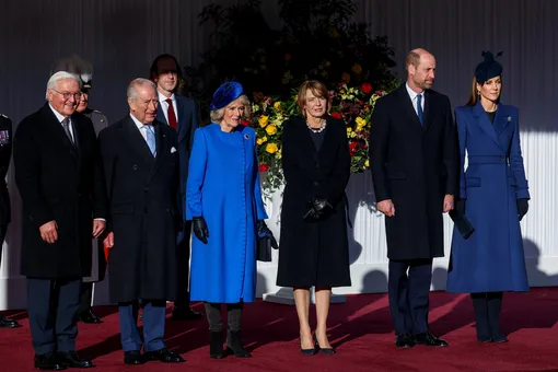 Франк-Вальтер Штайнмайер, король Карл III, королева Камилла, Эльке Бюденбендер, принц Уильям и Кейт Миддлтон