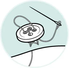 пуговица, иголка пуговица, иголка