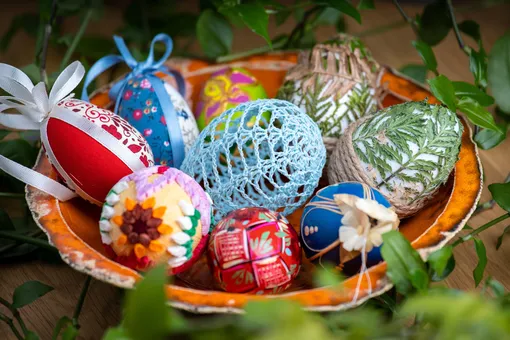 Экопринты и текстиль на яйцах