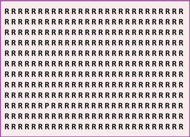 Попробуйте найти русскую букву среди латинских