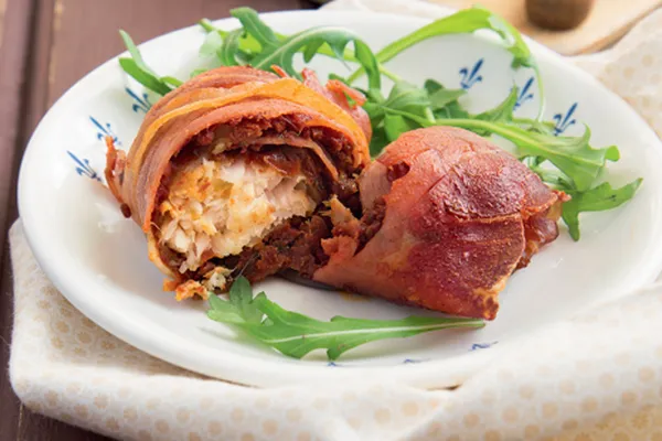 Морской язык в беконе