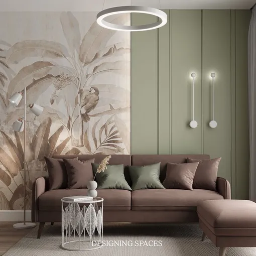 Природные цвета в интерьере гостиной