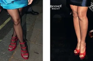 Звездный стиль: красные босоножки