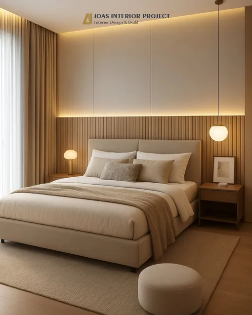 Спальня в стиле теплый минимализм